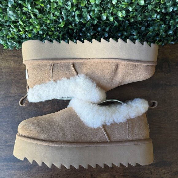 UGG Nita Women's Size US 8 Platform Chestnut Suede Slippers Shoes 1166733 - Picture 5 of 8